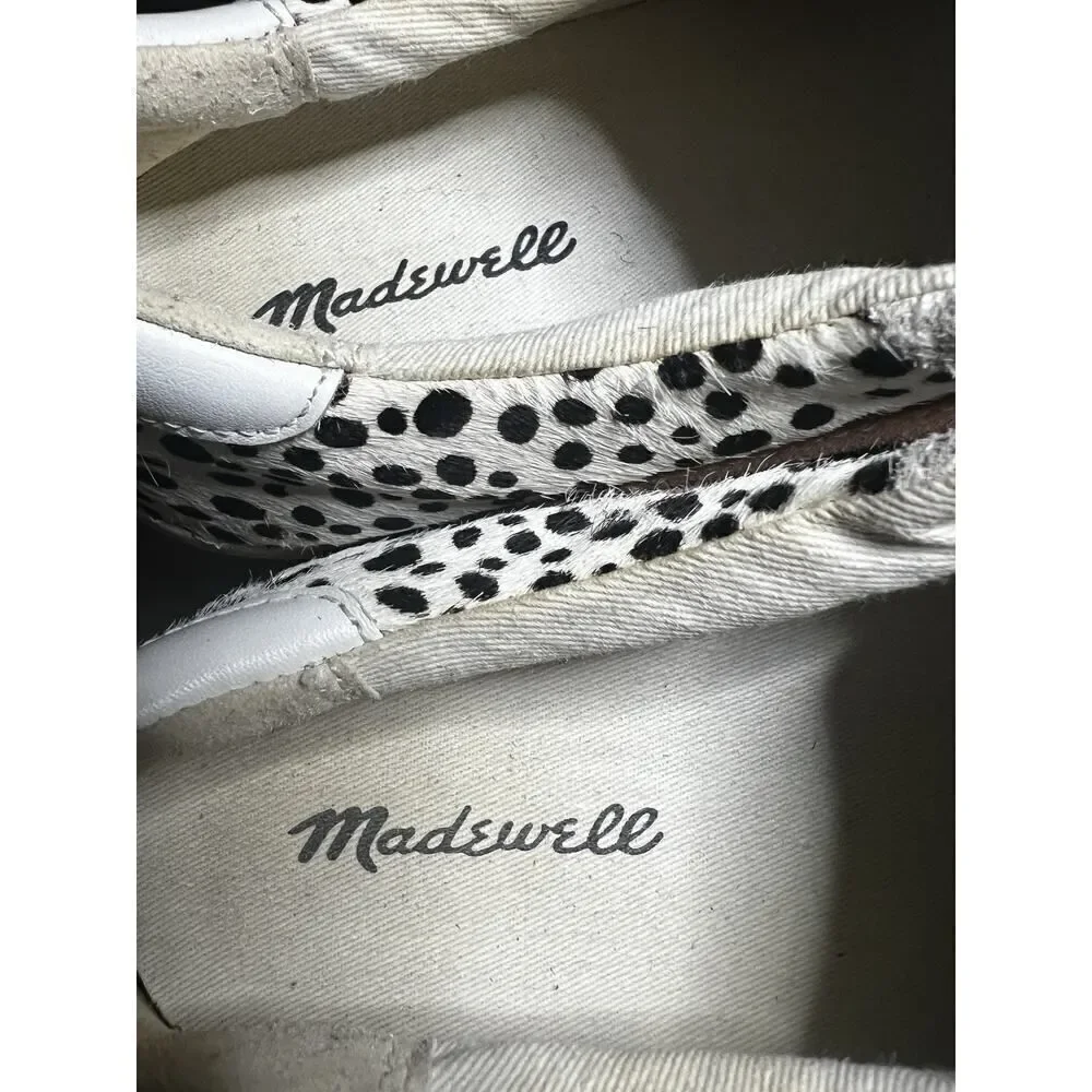 Madewell Women Sz 6.5M Low Top Lace Up Sneaker Real fur-dyed calf hair Dalmatian